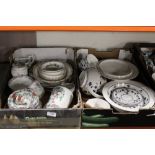 TWO TRAYS OF CHINA TO INCLUDE COALPORT MING ROSE, ROYAL DOULTON YORK TOWN ETC