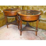 A PAIR OF MODERN CIRCULAR LAMP TABLES H-69 CM DIA-61 CM