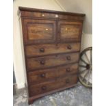 A 19TH CENTURY LINEN PRESS/TALLBOY H-158 W-111 D-53 CM