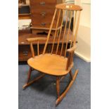 A SPINDLEBACK ROCKING CHAIR