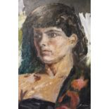 PHILIP NAVIASKY (18944-1982). Impressionist head and shoulder portrait study of a young woman,