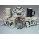 A COLLECTION OF WEDGWOOD COMMEMORATIVE MUGS, to include a limited edition Royal Silver Jubilee