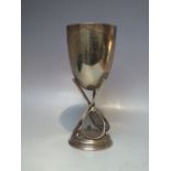 A LATE 19TH CENTURY SILVER PLATED 'KINGS COLLEGE TENNIS TOURNAMENT' TROPHY BY MAPPIN AND WEBB,
