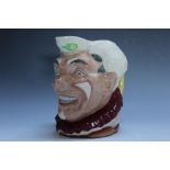 A LARGE ROYAL DOULTON CHARACTER JUG 'CLOWN' WHITE HAIRED VERSION RN 28163, H 16 cm