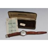 A VINTAGE BAUME 17 JEWEL WRIST WATCH, with original Baume box and paperwork, W 3.25 cm