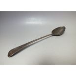 A HALLMARKED SILVER BASTING SPOON - LONDON 1811, L 30 cm