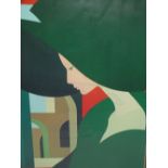 AMELETO DALLA COSTA (b. 1929). Italian school, modernist study of a woman wearing a green hat,
