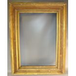 A 19TH CENTURY PRE-RAPHAELITE STYLE GILT FRAME, frame W 11 cm, slip rebate 72 x 49 cm, frame