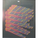 MIROSLAV SUTEJ (1936-2005). An op art composition, unsigned, mobile coloured lithograph on pieces of
