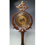 A RELIGIOUS 'ST BERNADETTE' PROCESSIONAL / CEREMONIAL STAFF, the ornate metal top embellished