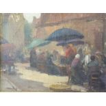 CIRCLE OF FRANK BRANGWYN (1867-1956). Eastern market with numerous figures, unsigned oil on canvas