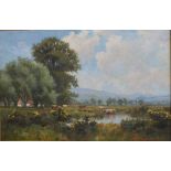 ARTHUR STANLEY WILKINSON (1860-1930). 'Cows on Mitchum Common', signed lower right, oil on canvas,