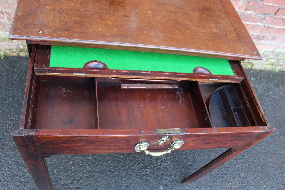 A GEORGIAN MAHOGANY CHIPPENDALE PERIOD ARCHITECTS TABLE, the hinged top with adjustable ratchet - Image 5 of 12