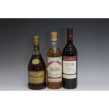 1 BOTTLE OF BISQUIT THREE STAR COGNAC, together with 1 bottle of Monbazillac and 1 bottle of