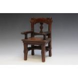 A SMALL DOLL'S CHAIR, H 30.5 cm