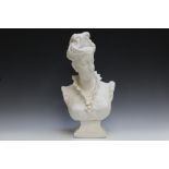 A LARGE PARIAN STYLE BUST OF AN ELEGANT LADY, H 49.5 cm