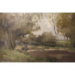 WILLIAM GEORGE FREDERIK JANSEN (1871-1949). Dutch school, impressionist wooded landscape with