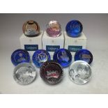 A COLLECTION OF ROYAL COMMEMORATIVE LIMITED EDITION CAITHNESS GLASS PAPERWEIGHTS, comprising