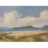 DENNIS THORNTON. Mountainous coastal shore scene with seagulls and figure 'Portnoo County