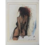 ROS WEBB (XX). Irish school, impressionist rear view study of a female nude, signed middle right and