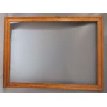 A 19TH CENTURY MAPLE FRAME, frame W 6 cm, rebate size 92 x 65 cm