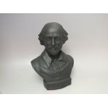 A WEDGWOOD BLACK BASALT BUST OF WILLIAM SHAKESPEARE, impressed WEDGWOOD to reverse, H 25 cm