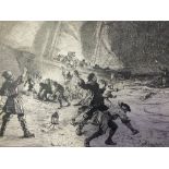 PAUL HARDY (1885-1925). An illustration of a scene at night with smugglers fighting off the