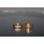TWO 18 CARAT GOLD DIAMOND RINGS, approx combined weight 6.9g