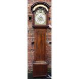 A MID 18TH CENTURY WALNUT AND MAHOGANY EIGHT DAY LONGCASE CLOCK - PETER GREEN - LIVERPOOL, the