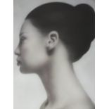 (XX-XXI). British school, head and shoulder profile portrait study of a young woman, unsigned, mixed