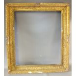 A 19TH CENTURY DECORATIVE GILT FRAME, with acanthus leaf design to edge, frame W 10 cm, rebate