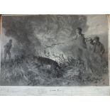 LANCELOT SPEED (1860-1931). 'The Fox and The Fire', signed lower right, en grisaille, framed, 45 x