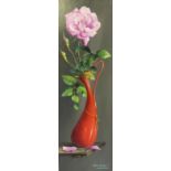 ALFANO ALFREDO DARDARI (b.1924). Italian school, still life study of roses in a vase on a wooden