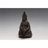 AN EASTERN BRONZE STYLE DAITY, H 12 cm