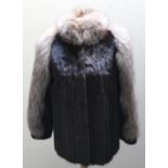 A LADIES VINTAGE DARK RANCH MINK FUR JACKET BY FAULKES OF EDGBASTON, the collar and sleeves