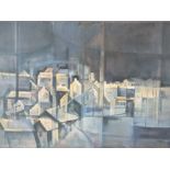 RON MOORE. English school, cubist study of Saltley Gasworks, signed and dated 2012 lower right,