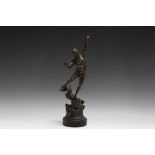 A CLASSICAL BRONZE TYPE FIGURE OF A BEARDED MAN, H 35 cm