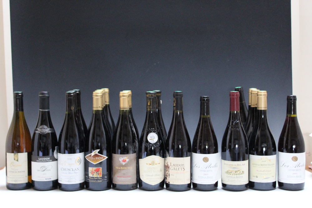 21 BOTTLES OF MAINLY COTES DU RHONE RED WINE, to include 2 bottles of Chateau Saint Nabor 2010