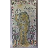 CIRCLE OF PABLO RUIZ PICASSO (1881-1973). Spanish school, abstract figure study, bears signature and