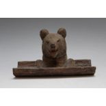 A BLACK FOREST STYLE BEAR INKWELL, W 14 cm