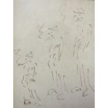 JOHN THOMPSON (XX). Northern industrial school, study of three figures smoking pipes, signed and