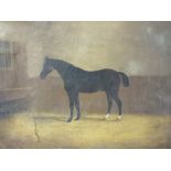 CIRCLE OF ALBERT CLARK (1821-1909). Study of a thoroughbred horse in a stable, unsigned, oil on