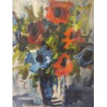 M. GORI. Impressionist study of flowers in a vase 'Wild Poppies', see verso, signed and dated 1958