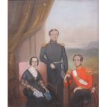 (XIX). Portrait study of Lady Henrietta Manners, widow of Colonel James Manners and her two sons