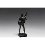 A BRONZE TYPE STUDY OF A CLASSICAL FIGURE, signed Laporte, H 21.5 cm