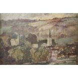 OLIVER HALL (1869-1957). Modern British school, study of Much Wenlock, see verso, signed lower