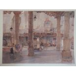 SIR WILLIAM RUSSELL FLINT (1880-1969). Continental town scene with women working, signed in pencil