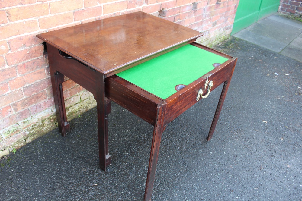 A GEORGIAN MAHOGANY CHIPPENDALE PERIOD ARCHITECTS TABLE, the hinged top with adjustable ratchet - Image 4 of 12