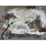 ROS WEBB (XX-XXI). Irish school, modernist study of a greyhound 'Red Wine', signed lower right,