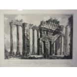 (XIX-XX). A monochrome architectural print of 'The Ruins of Hadrian's Temple' after GIOVANI
